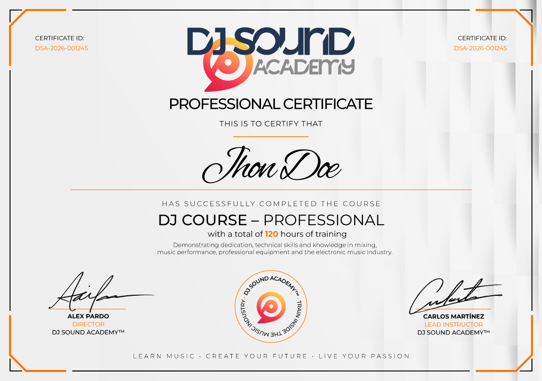 Certificado DJ Sound Academy