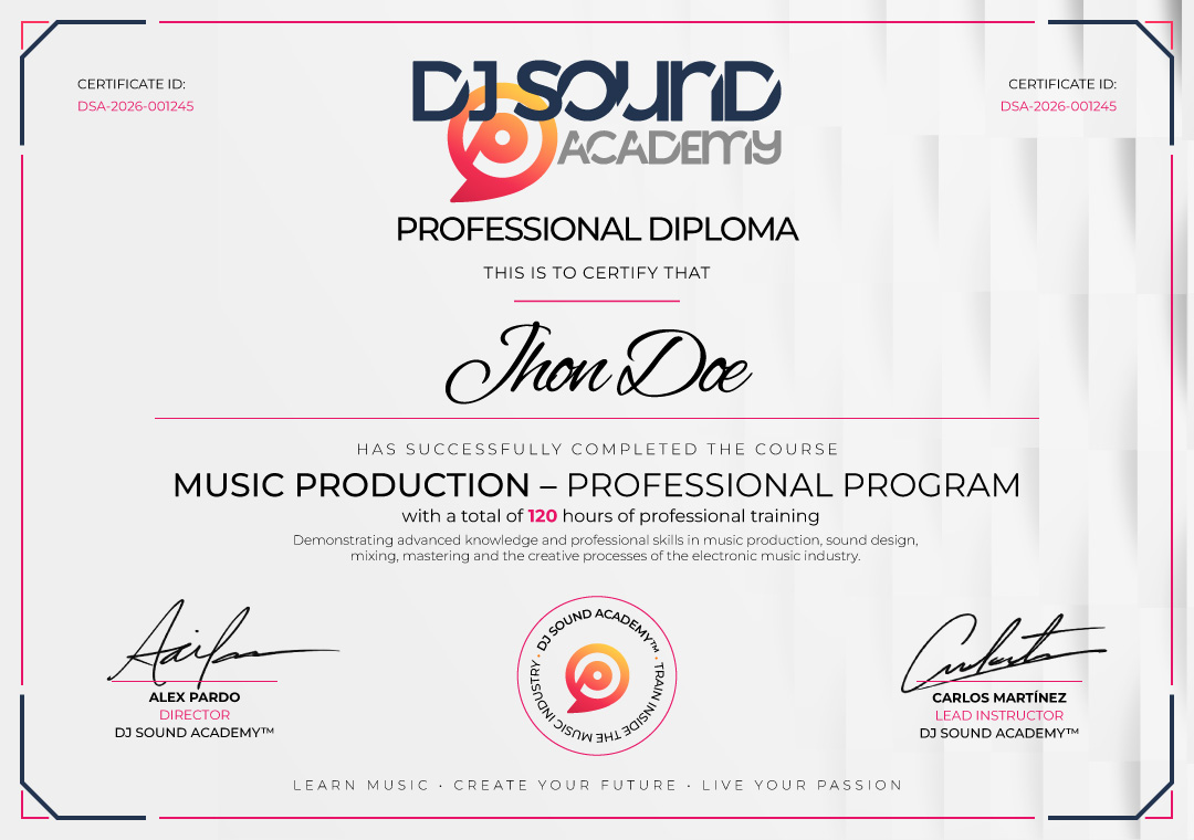 Certificado DJ Sound Academy